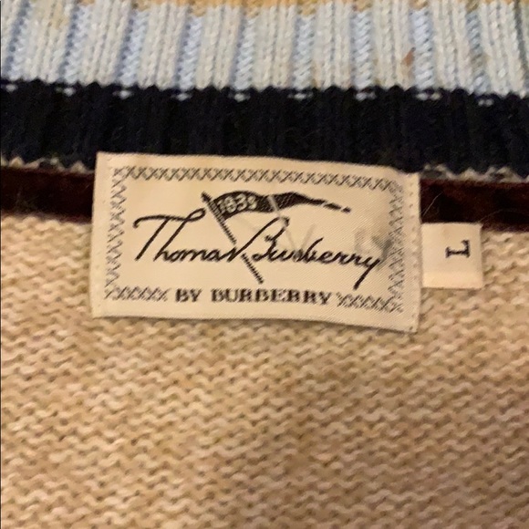 Burberry Thomas Burberry zip up sweater wool sz L - Picture 5 of 6